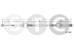 STC T481145 - CABLE CAMBIO CINQUECENTO 900CC