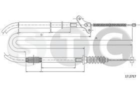 STC T482020 - CABLE FRENO TROOPER SWB  IZQ