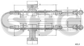 STC T482086 - CABLE FRENO DELTA 1,3 - 1,5