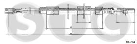 STC T483725 - CABLE FRENO LT 45/55 DX/SX-RH/LH