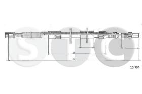 STC T483725 - CABLE FRENO LT 45/55 DER