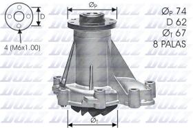 DOLZ M376 - BOMBA AGUA SSANGYONG MUSSO 2.9 TDIC DIESEL