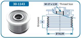 IJS 301143 - POLEA ALTERNADOR ALFA ROMEO - LANCIA