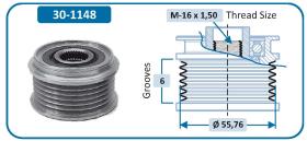 IJS 301148 - POLEA ALTERNADOR AUDI - PORSCHE - VW