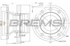 BREMSI CD5337S - DISCOS DE FRENO REAR DIA.434  RENAULT TRUCK