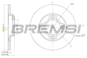 BREMSI CD6113S - DISCOS DE FRENO MAZDA