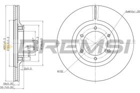 BREMSI CD6356V - DISCOS DE FRENO BEDFORD, ISUZU, VAUXHALL