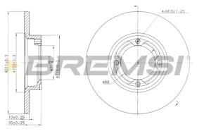 BREMSI CD6418S - DISCOS DE FRENO PERODUA, DAIHATSU, DACIA