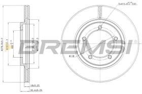 BREMSI CD6420V - DISCOS DE FRENO DAIHATSU, BERTONE