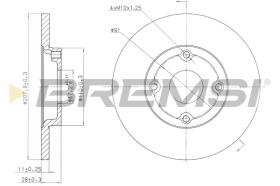 BREMSI CD6422S - DISCOS DE FRENO DAIHATSU