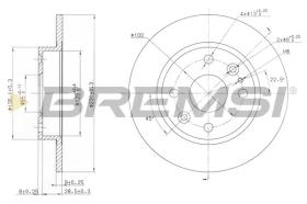 BREMSI CD6525S - DISCOS DE FRENO FIAT, MAZDA