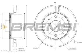 BREMSI CD6741V - DISCOS DE FRENO KIA, MITSUBISHI, HYUNDAI