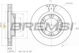 BREMSI CD6769V - DISCOS DE FRENO TOYOTA