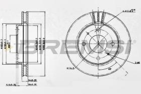 BREMSI CD6885V - DISCOS DE FRENO VOLVO, MITSUBISHI, PROTON, KIA