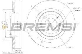 BREMSI CD7000S - DISCOS DE FRENO PEUGEOT, CITROEN