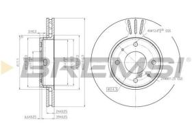 BREMSI CD7068V - DISCOS DE FRENO VOLVO, MITSUBISHI