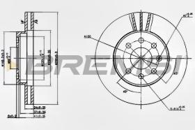 BREMSI CD7097V - DISCOS DE FRENO CHEVROLET, DAEWOO