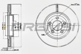 BREMSI CD7153V - DISCOS DE FRENO CHRYSLER