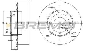 BREMSI CD7233S - DISCOS DE FRENO VW, SEAT