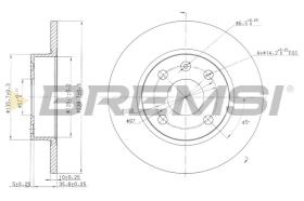 BREMSI CD7283S - DISCOS DE FRENO OPEL, VAUXHALL, MAZDA