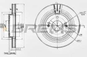 BREMSI CD7292V - DISCOS DE FRENO MITSUBISHI, HYUNDAI