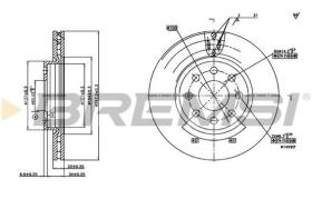 BREMSI CD7304V - DISCOS DE FRENO FIAT, OPEL, ABARTH, VAUXHALL