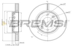 BREMSI CD7397V - DISCOS DE FRENO KIA