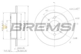 BREMSI CD7613S - DISCOS DE FRENO PROTON, MITSUBISHI