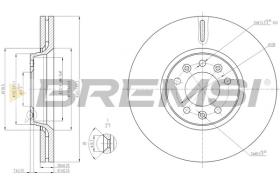 BREMSI CD7615V - DISCOS DE FRENO FIAT, PEUGEOT, CITROEN, TOYOTA