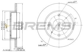 BREMSI CD7622S - DISCOS DE FRENO SMART, MITSUBISHI