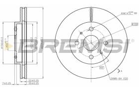 BREMSI CD7758V - DISCOS DE FRENO SUBARU, DAIHATSU