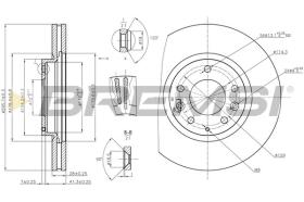 BREMSI CD7768V - DISCOS DE FRENO OPEL, MAZDA