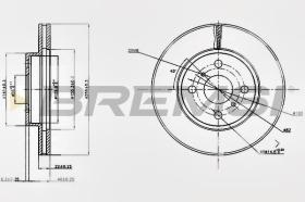 BREMSI CD7779V - DISCOS DE FRENO TOYOTA