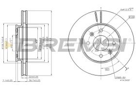 BREMSI CD8089V - DISCOS DE FRENO KIA, HYUNDAI