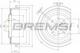 BREMSI CR5176 - TAMBOR DE FRENO DIA.228.6 X 72.5/52.5 RENAULT ES