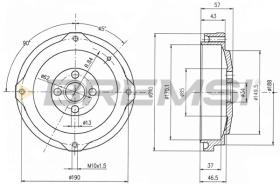 BREMSI CR5257 - TAMBOR DE FRENO FIAT, FSO