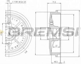 BREMSI CR5472 - TAMBOR DE FRENO PEUGEOT, CITROEN, LIFAN