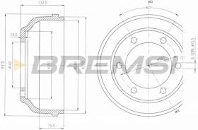 BREMSI CR5625 - TAMBOR DE FRENO FORD, MAZDA