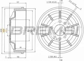 BREMSI CR5729 - TAMBOR DE FRENO DIA.254 X 107/68 PEUG CITRO FIAT