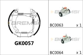 BREMSI GK0057 - KIT ZAPATAS PREMONTADO KIT PEUGEOT, CITROEN