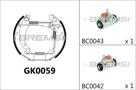 BREMSI GK0059 - KIT ZAPATAS PREMONTADO KIT PEUGEOT, CITROEN