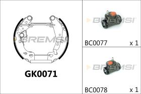 BREMSI GK0071 - KIT ZAPATAS PREMONTADO KIT PEUGEOT, CITROEN