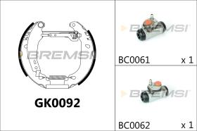 BREMSI GK0092 - KIT ZAPATAS PREMONTADO KIT PEUGEOT, CITROEN