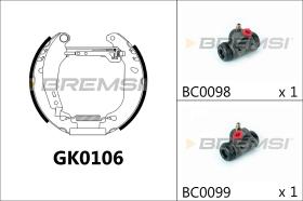 BREMSI GK0106 - KIT ZAPATAS PREMONTADO KIT FIAT, PEUGEOT, CITROEN