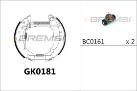 BREMSI GK0181 - KIT ZAPATAS PREMONTADO KIT RENAULT, DACIA