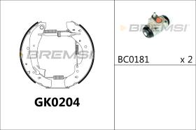 BREMSI GK0204 - KIT ZAPATAS PREMONTADO KIT FIAT, PEUGEOT, CITROEN