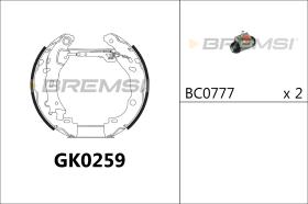 BREMSI GK0259 - KIT ZAPATAS PREMONTADO KIT LANCIA