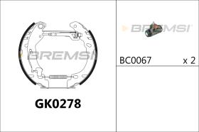 BREMSI GK0278 - KIT ZAPATAS PREMONTADO KIT FIAT, FORD