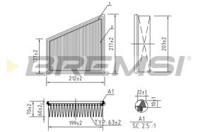 BREMSI FA0120 - FILTRO DE AIRE VW, SEAT, SKODA