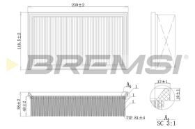 BREMSI FA0131 - FILTRO DE AIRE RENAULT, NISSAN